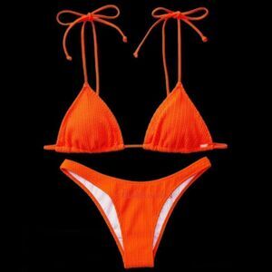 Victoria’s Secret Pink Swim Crinkle Triangle Bikini Top & Itsy bottom Set